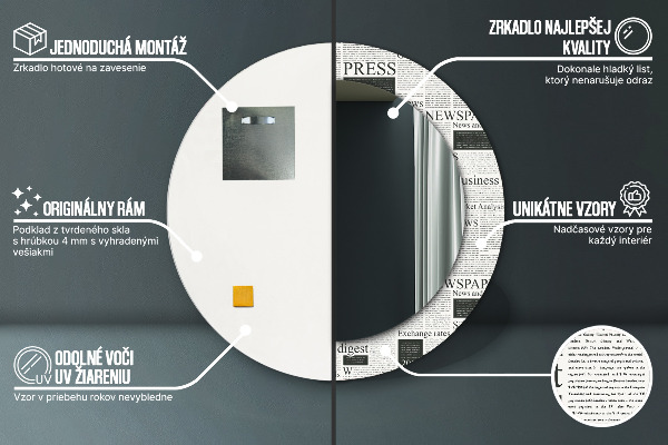 Decoratiuni perete cu oglinda Model din ziare