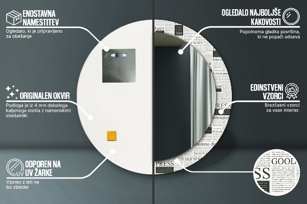 Decoratiuni perete cu oglinda Model din ziare