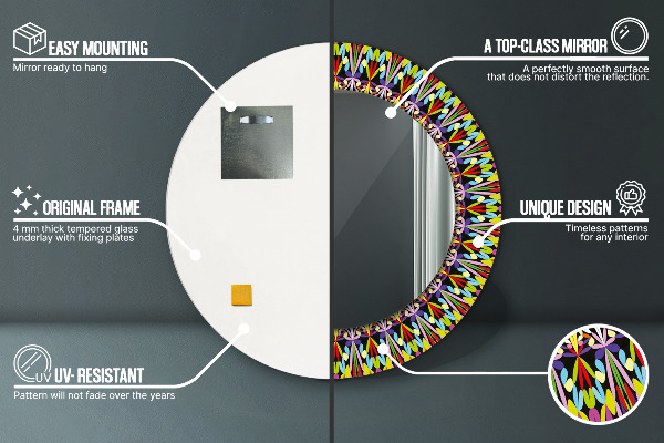 Decoratiuni perete cu oglinda Model de mandala psihedelică