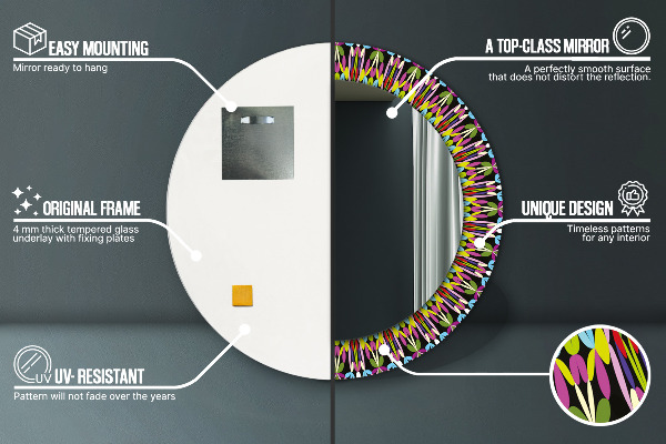 Decoratiuni perete cu oglinda Model de mandala psihedelică
