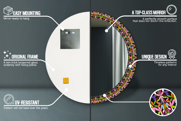 Decoratiuni perete cu oglinda Model de mandala psihedelică