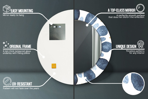 Oglinda cu decor rotunda Mandala de lună