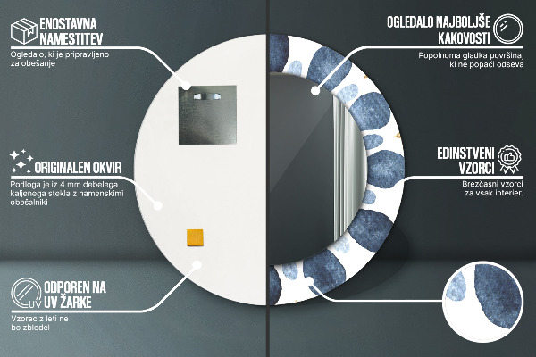 Oglinda cu decor rotunda Mandala de lună