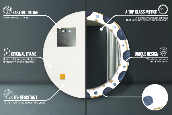 Oglinda cu decor rotunda Mandala de lună