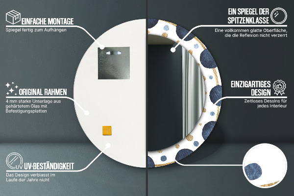 Oglinda cu decor rotunda Mandala de lună
