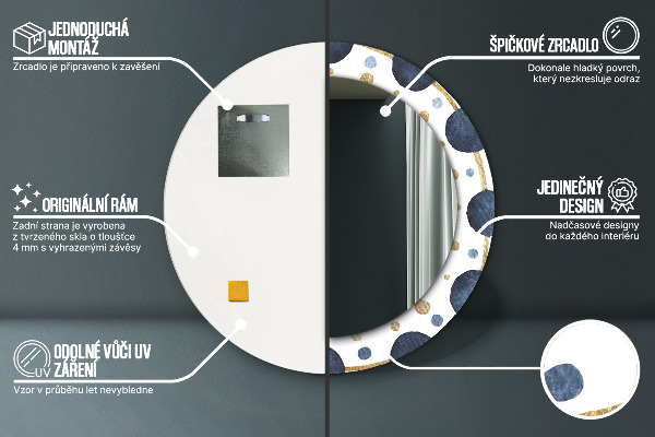 Oglinda cu decor rotunda Mandala de lună