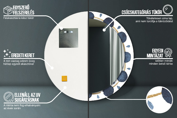 Oglinda cu decor rotunda Mandala de lună