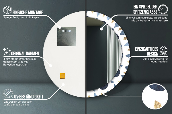 Oglinda cu decor rotunda Mandala de lună