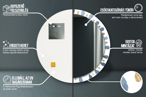 Oglinda cu decor rotunda Mandala de lună