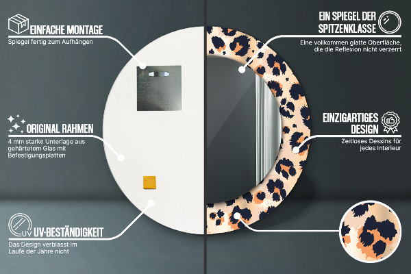 Oglinda cu decor rotunda Model sălbatic