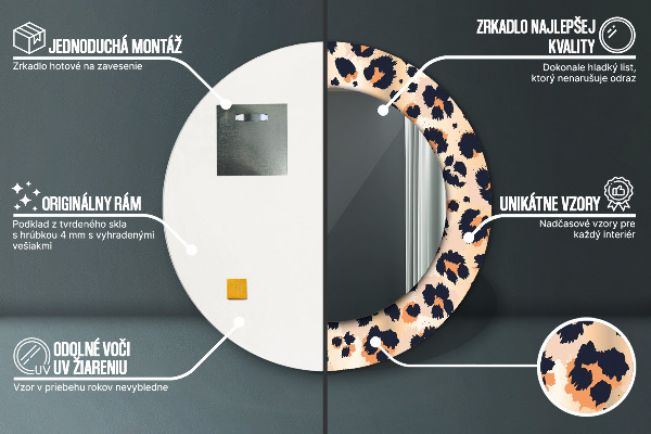 Oglinda cu decor rotunda Model sălbatic