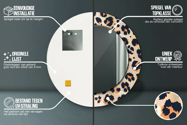 Oglinda cu decor rotunda Model sălbatic