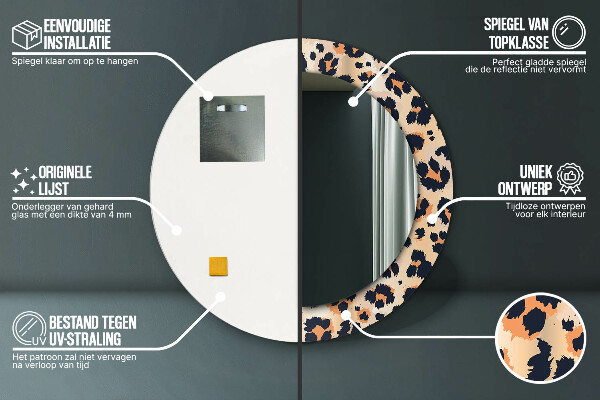 Oglinda cu decor rotunda Model sălbatic