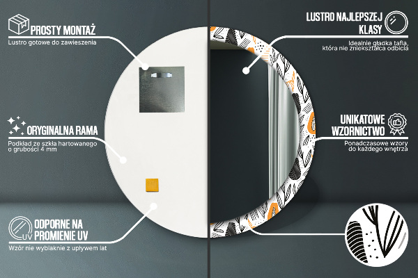 Oglinda cu decor rotunda Model papai