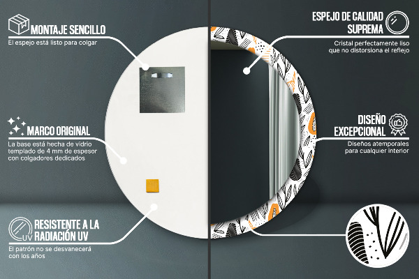 Oglinda cu decor rotunda Model papai