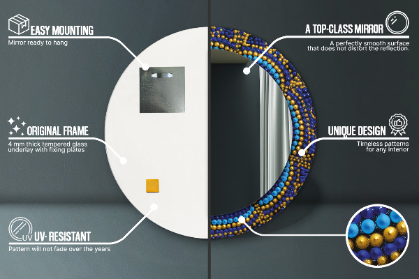 Oglinda cu decor rotunda Compoziție decorativă