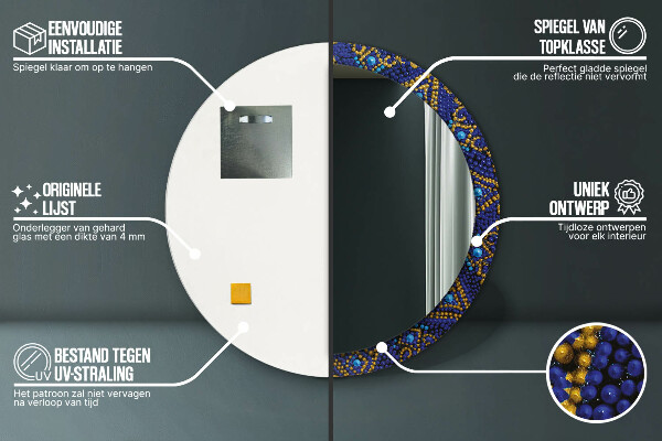 Oglinda cu decor rotunda Compoziție decorativă