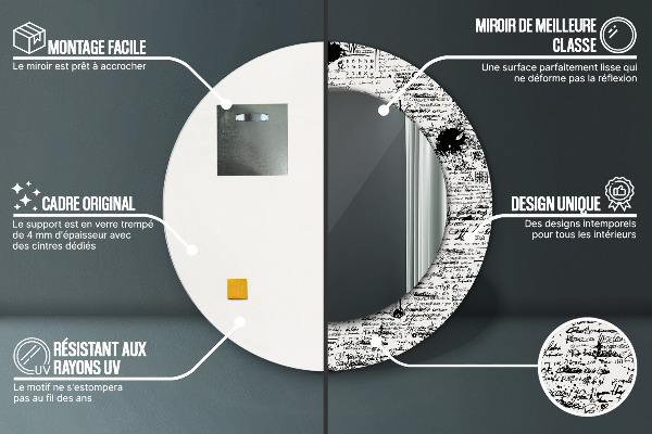 Oglinda rotunda rama cu imprimeu Șablon