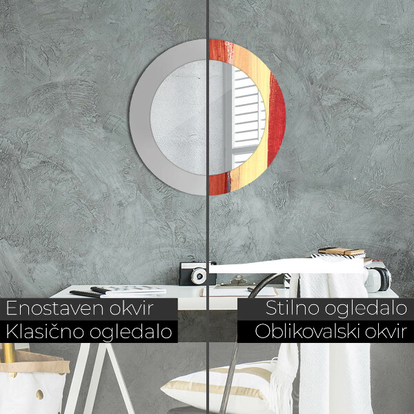 Oglinda rotunda rama cu imprimeu Imagine abstractă