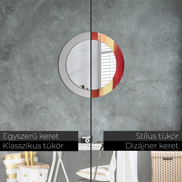 Oglinda rotunda rama cu imprimeu Imagine abstractă