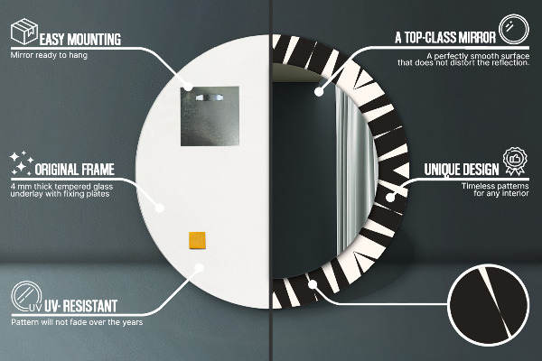 Oglinda cu decor rotunda Geometrie de abstractizare