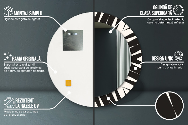 Oglinda cu decor rotunda Geometrie de abstractizare