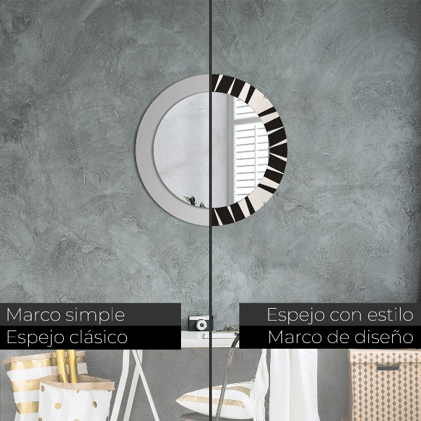 Oglinda cu decor rotunda Geometrie de abstractizare