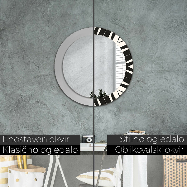 Oglinda cu decor rotunda Geometrie de abstractizare