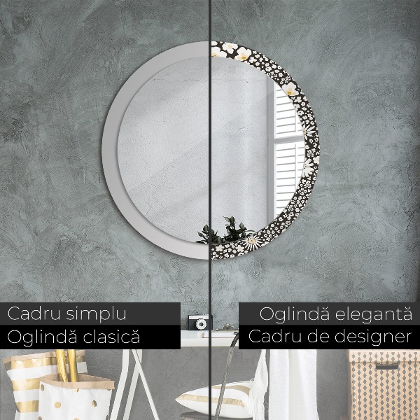 Decoratiuni perete cu oglinda Margaretă de fildeș
