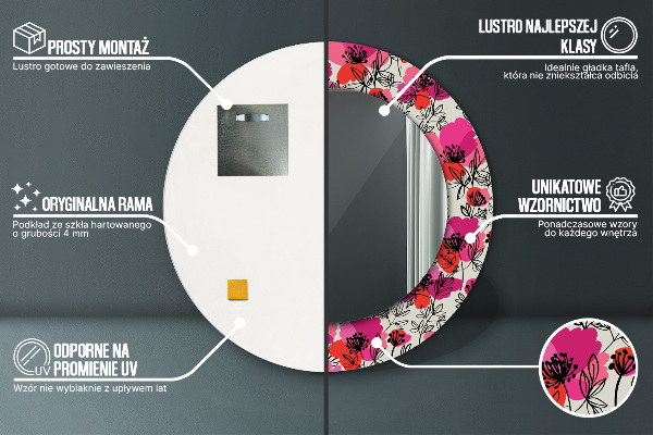 Decoratiuni perete cu oglinda Maci roz