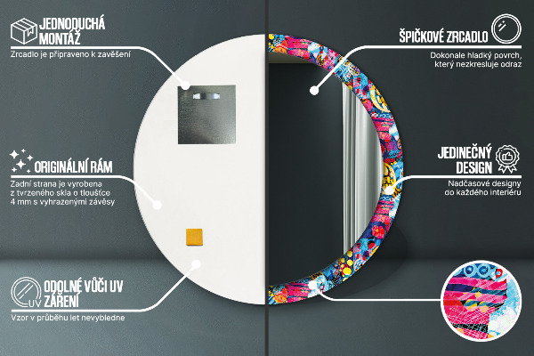 Decoratiuni perete cu oglinda Scriburi colorate