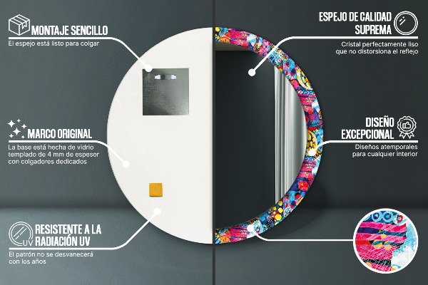 Decoratiuni perete cu oglinda Scriburi colorate