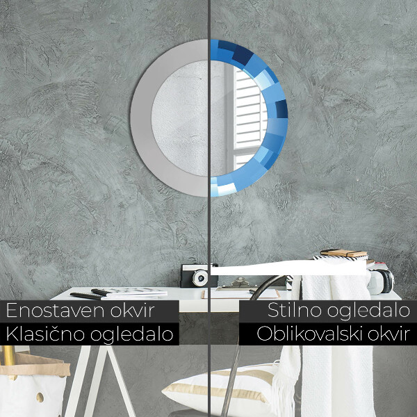 Decoratiuni perete cu oglinda Rezumat albastru