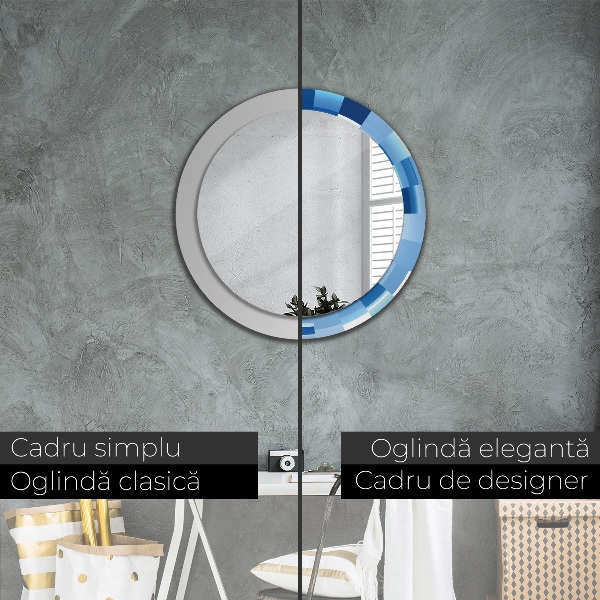Decoratiuni perete cu oglinda Rezumat albastru