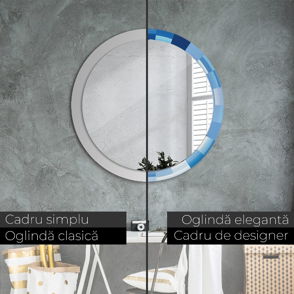 Decoratiuni perete cu oglinda Rezumat albastru