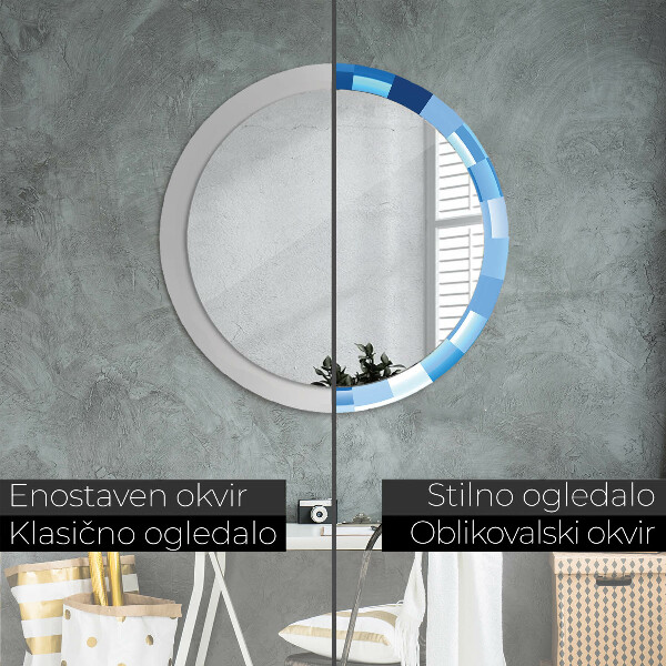 Decoratiuni perete cu oglinda Rezumat albastru