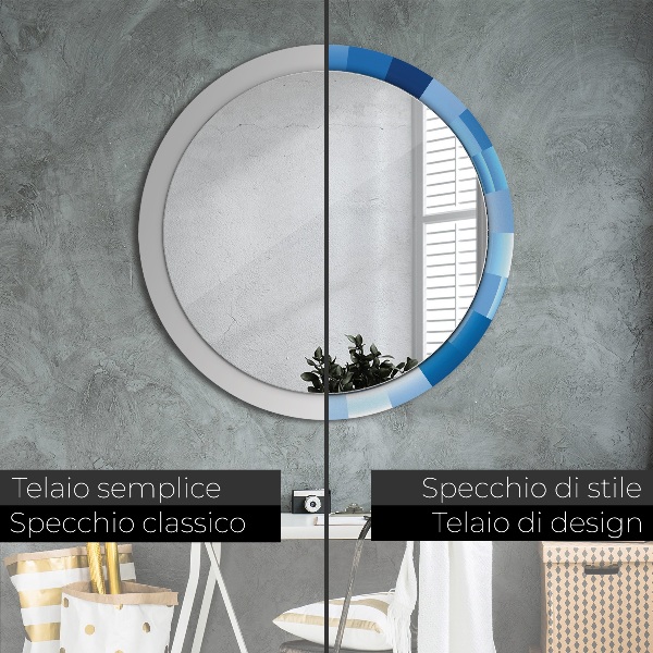 Decoratiuni perete cu oglinda Rezumat albastru