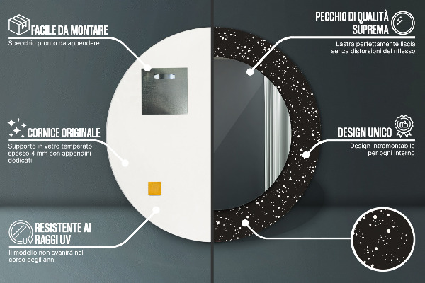 Oglinda cu decor rotunda Puncte haotice