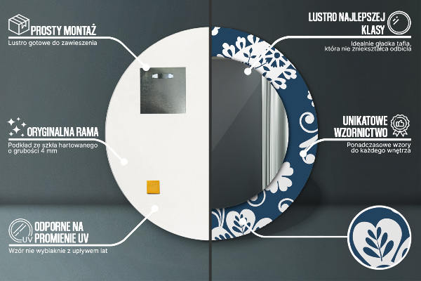 Oglinda cu decor rotunda Compoziția paisley