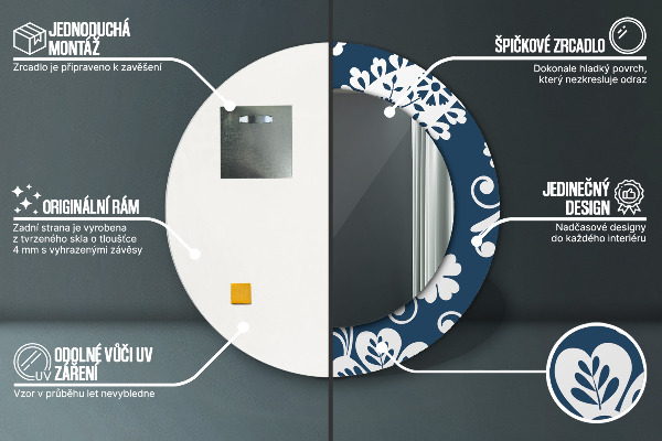 Oglinda cu decor rotunda Compoziția paisley