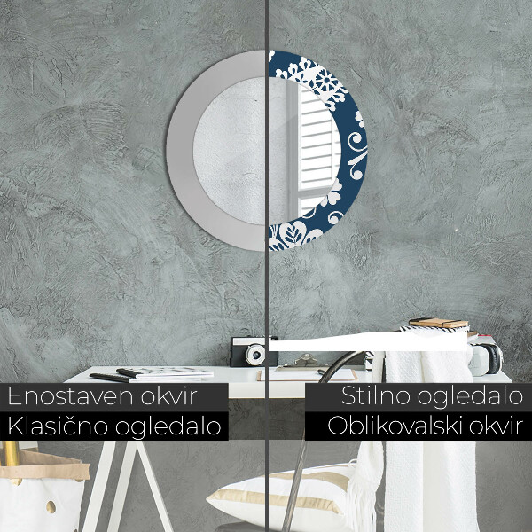 Oglinda cu decor rotunda Compoziția paisley