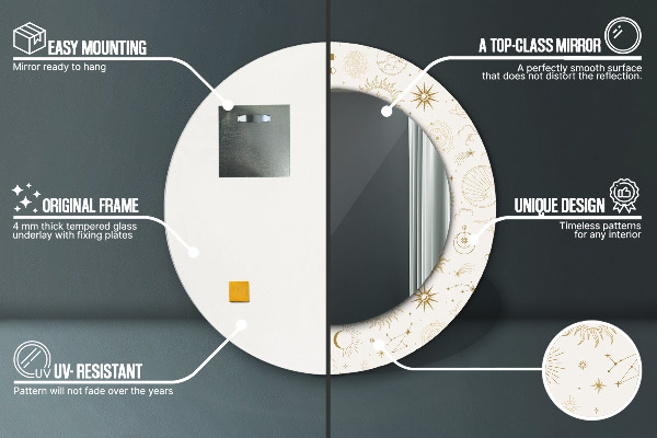 Oglinda cu decor rotunda Model ezoteric mistic