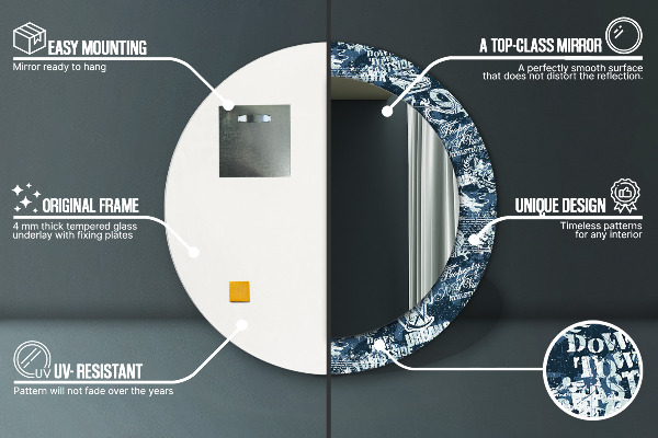 Oglinda rotunda imprimata Colaj