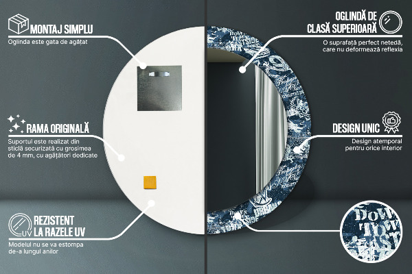 Oglinda rotunda imprimata Colaj