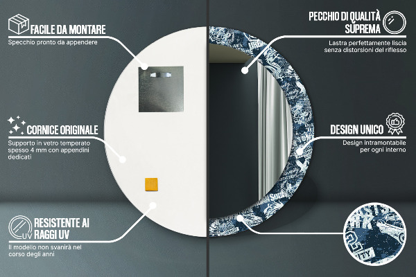 Oglinda rotunda imprimata Colaj