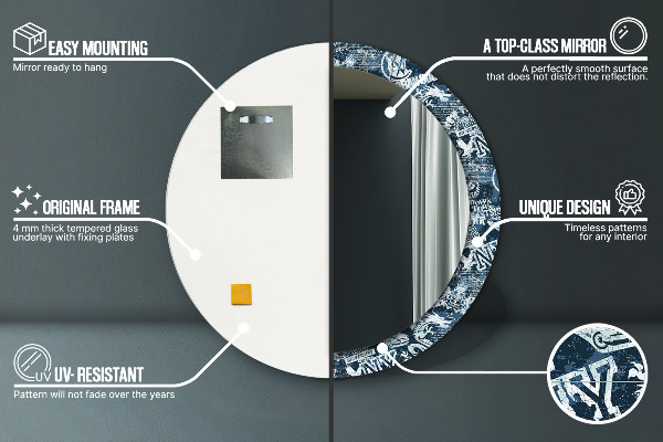 Oglinda rotunda imprimata Colaj