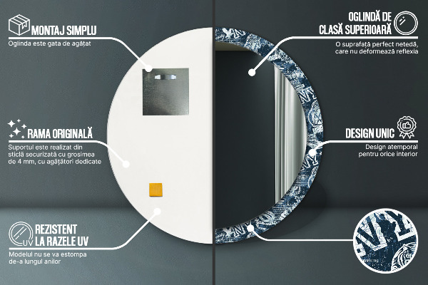 Oglinda rotunda imprimata Colaj