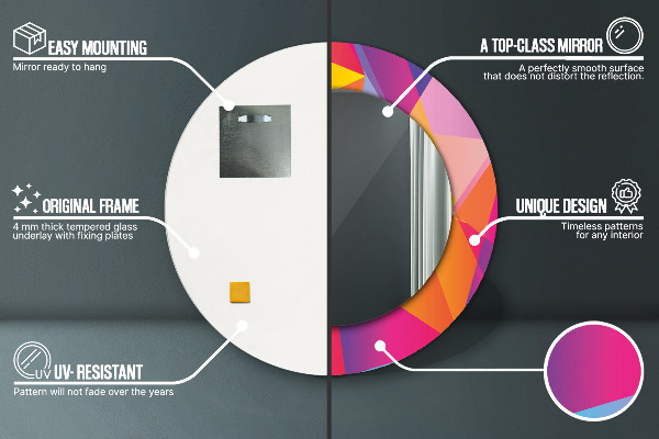 Oglinda rotunda imprimata Compoziție geometrică