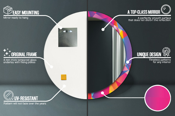 Oglinda rotunda imprimata Compoziție geometrică