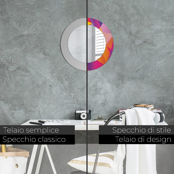 Oglinda rotunda imprimata Compoziție geometrică